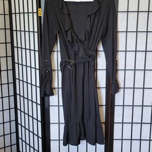 Black dress w/ ruffle collar